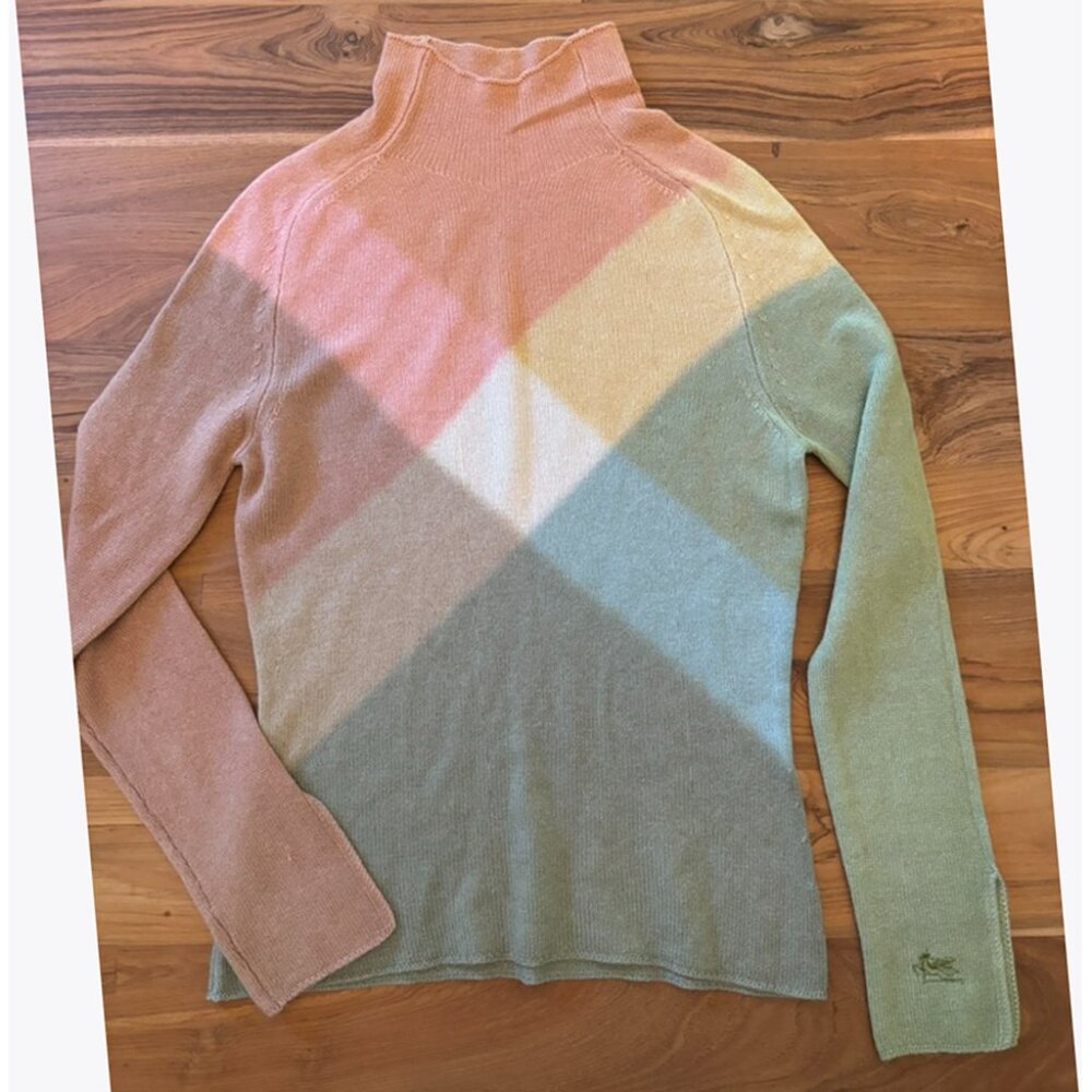 Argyle High-Neck Sweater